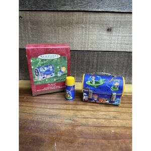 2001 Hallmark Jetsons Lunch Pail Thermos Christmas Ornaments In Box